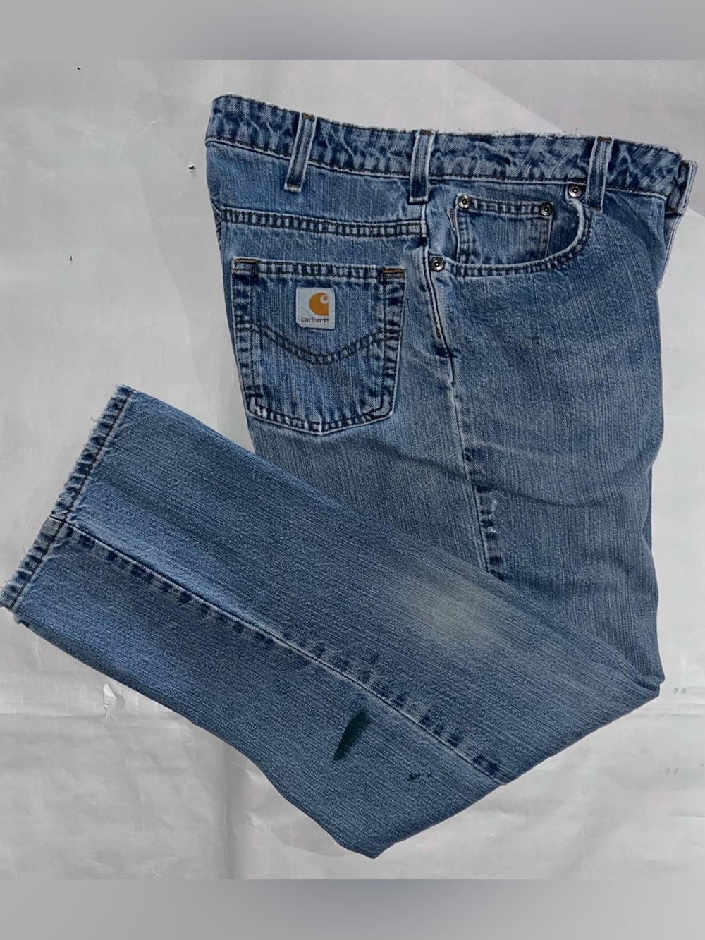 Vintage Carhartt Jeans 6 x 28 Blue Denim Work Jeans Distressed